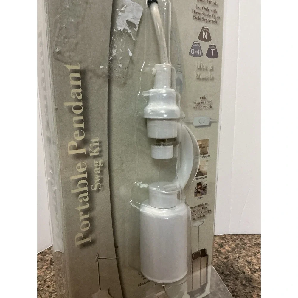 Design‎ Trends-NEW Portable Pendant Swag Kit, White, Switch, Item #212817